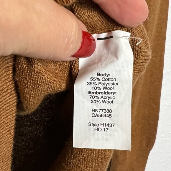J.Crew Factory Llama With Scarf Sweater Camel Brown Size XSmall - Picture 6 of 8